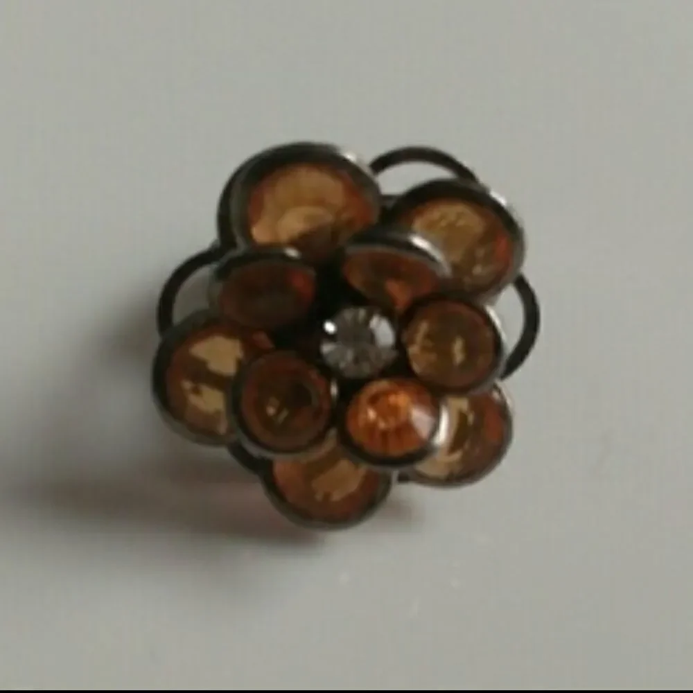‎Flower Ring, Orange Jewel Flower Ring (adjustable)